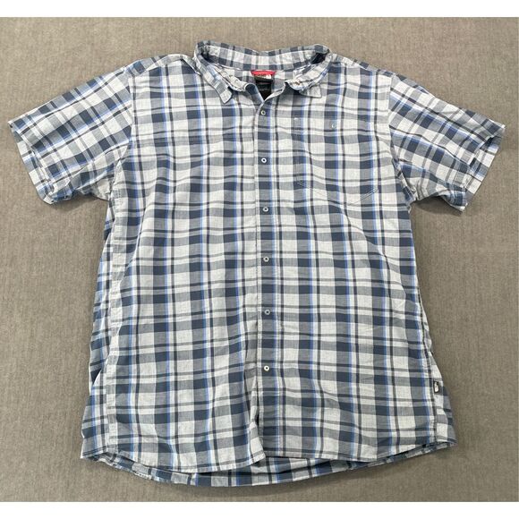 The North Face Plaid Button Down Shirt Men XL Blue Grey‎ Lightweight Outdoor - Picture 1 of 10